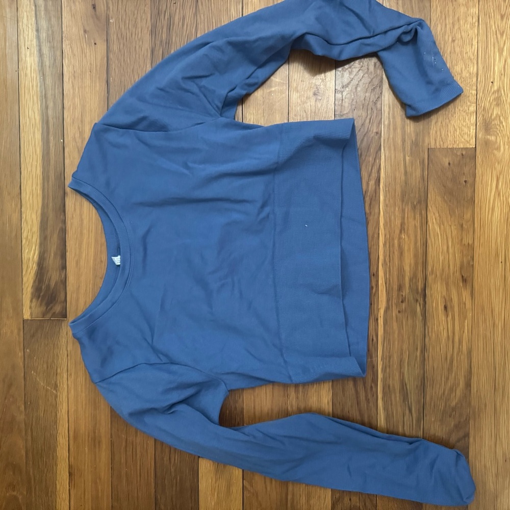 Aerie Blue Long Sleeve Top workout top